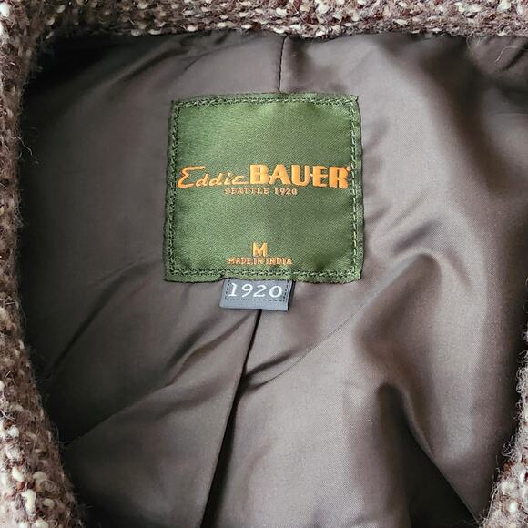 Eddie Bauer Wool Mohair Blend Vest Women Herringbone Button Front Pockets Medium - Picture 5 of 10